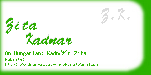 zita kadnar business card